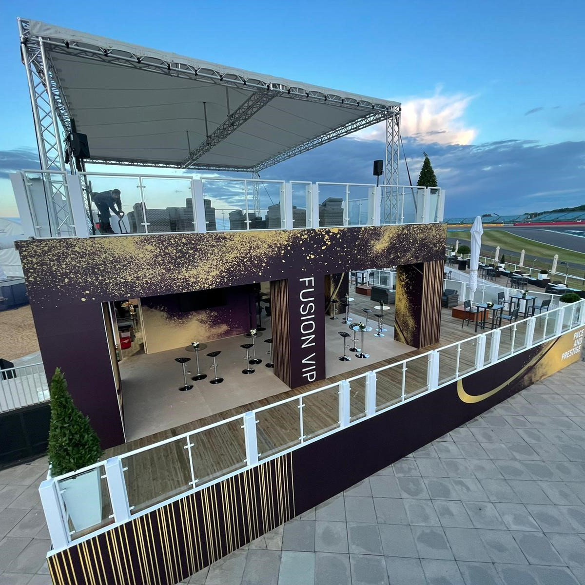 VIP Area for sporting event built with scaffolding